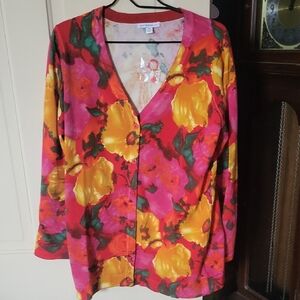 Isaac Mizrahi Live Floral Cardigan